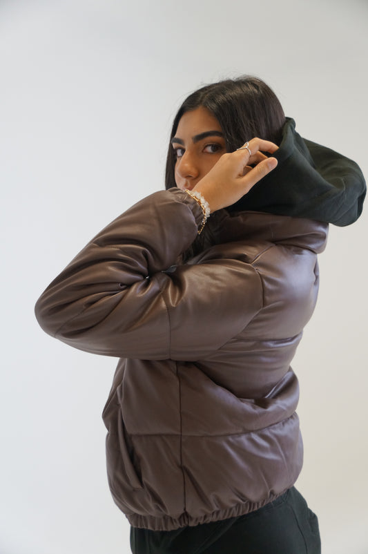 THE FAUX LEATHER PUFFER