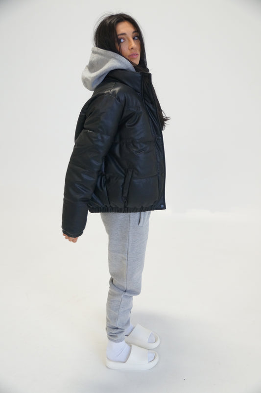 THE FAUX LEATHER PUFFER